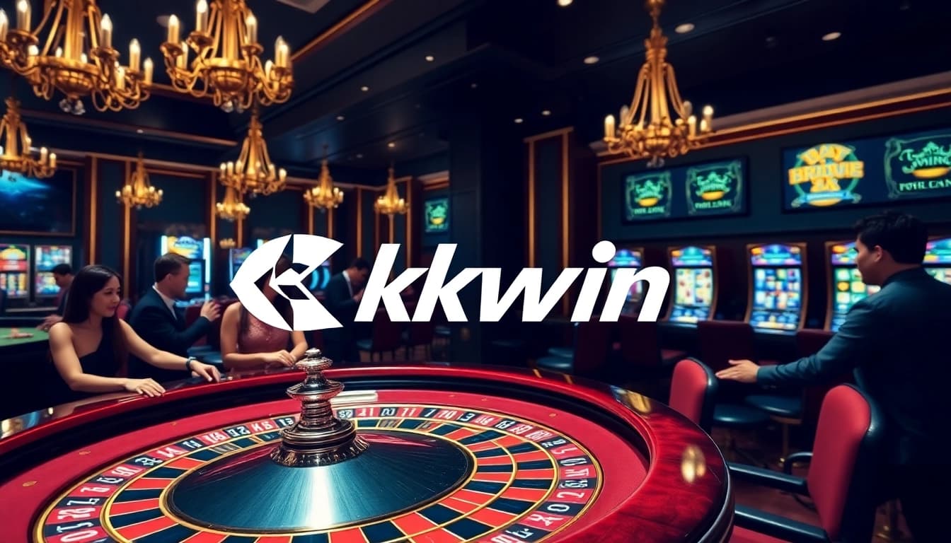 Kkwin's vibrant casino scene with roulette table and enthusiastic players enjoying their gaming experience.