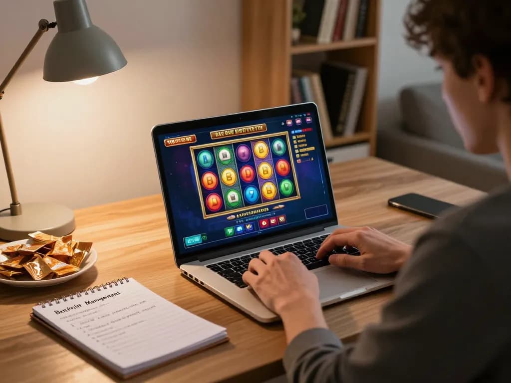 Engaging online gaming experience at home showcases casascholars with vibrant slot game action.