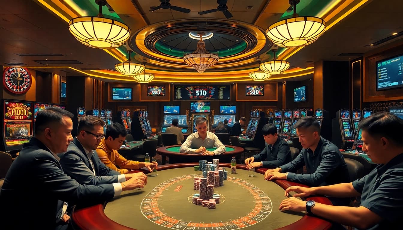Experience thrilling gameplay at gamebaidoithuong coffee in a luxurious casino setting.