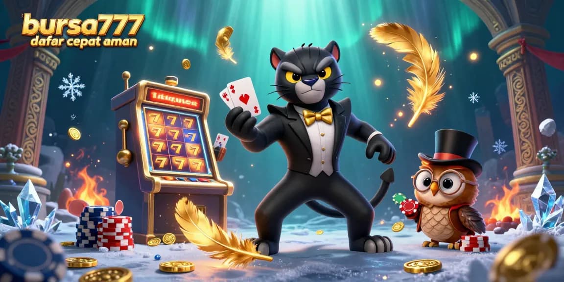 bursa777 daftar cepat aman showcases players engaging in thrilling slot adventures with vibrant elements and exciting characters.