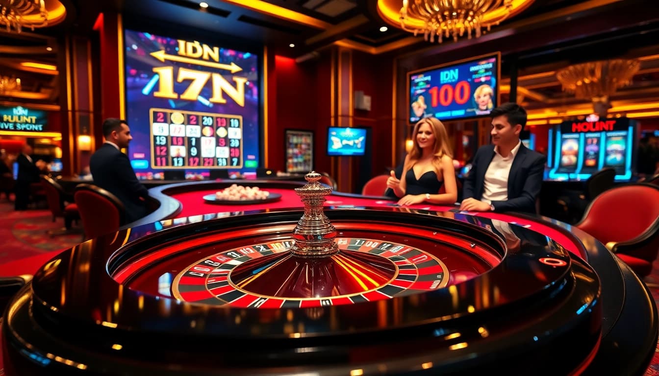 Experience thrilling wins at idnslot with a vibrant casino atmosphere featuring roulette and poker.