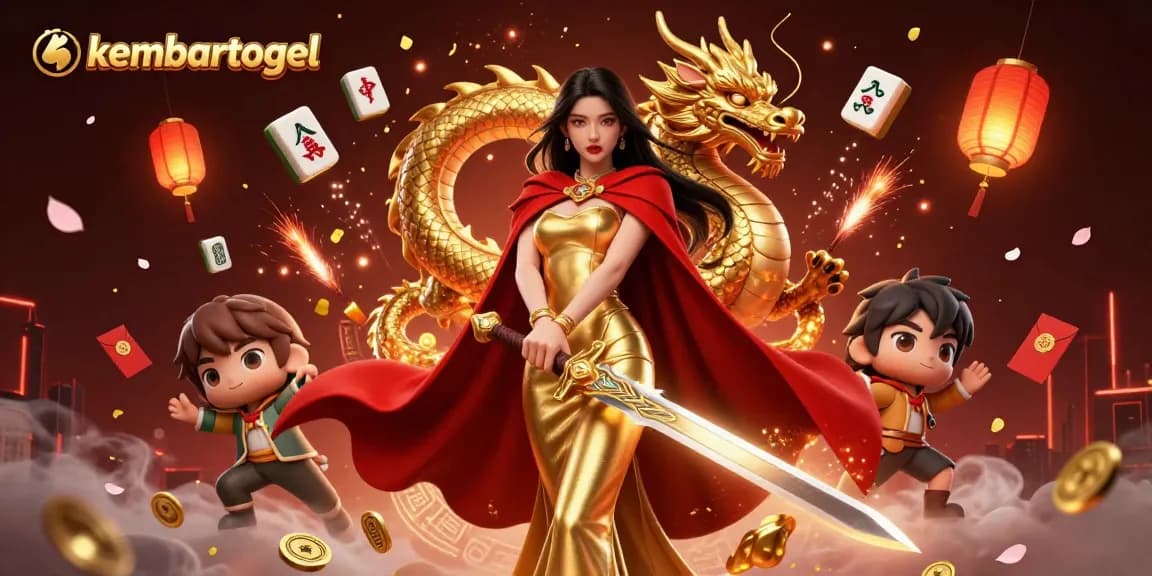 Experience kembartogel with this vibrant embodiment of luck and fortune in a stunning casino-themed illustration.