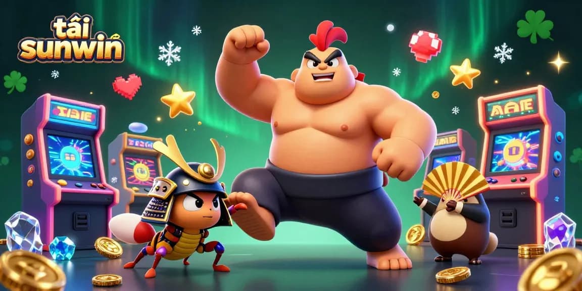 Engage in gaming excitement with tải sunwin, featuring a powerful sumo rooster and crane dynamic action.