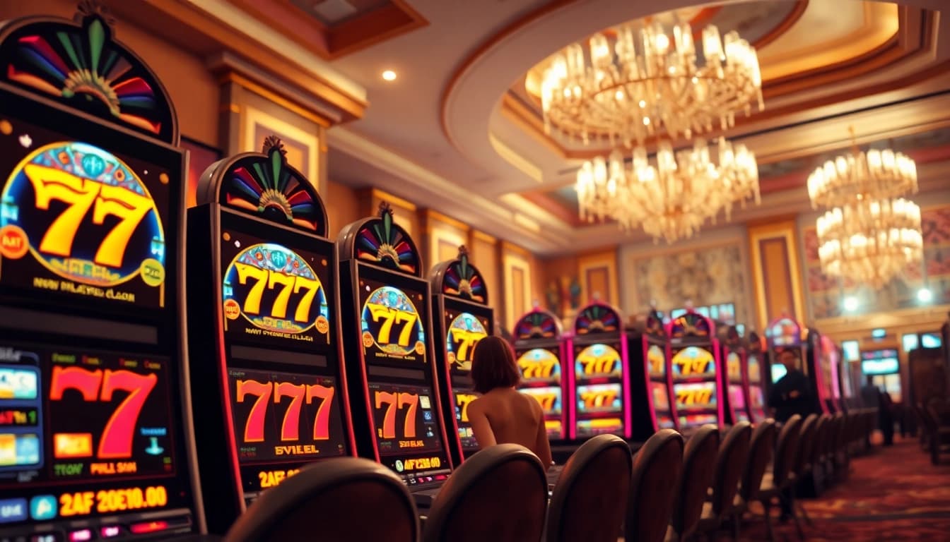 1777 bet 777 slots নিয়ে ক্যাসিনোর উজ্জ্বল দৃশ্য, খেলোয়াড়দের উত্তেজনাকর অভিজ্ঞতা।