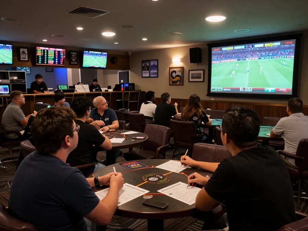 Xo88 players engaged in exciting sports betting, with live odds updating on screens