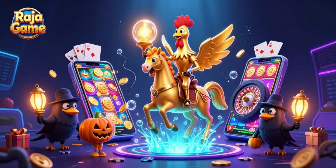 Engage with exciting Raja Game action in a vibrant casino scene filled with dynamic gameplay elements.