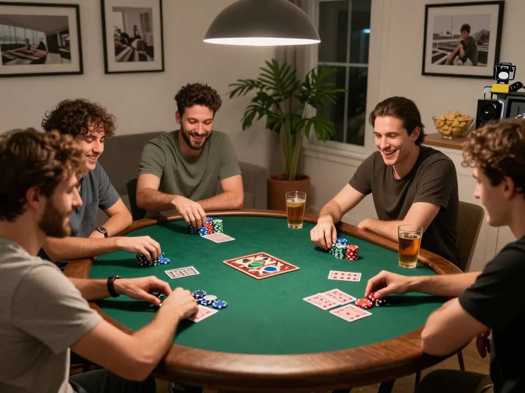 Pemain Gsc108 menikmati permainan poker yang mendebarkan di rumah dengan chip dan kartu