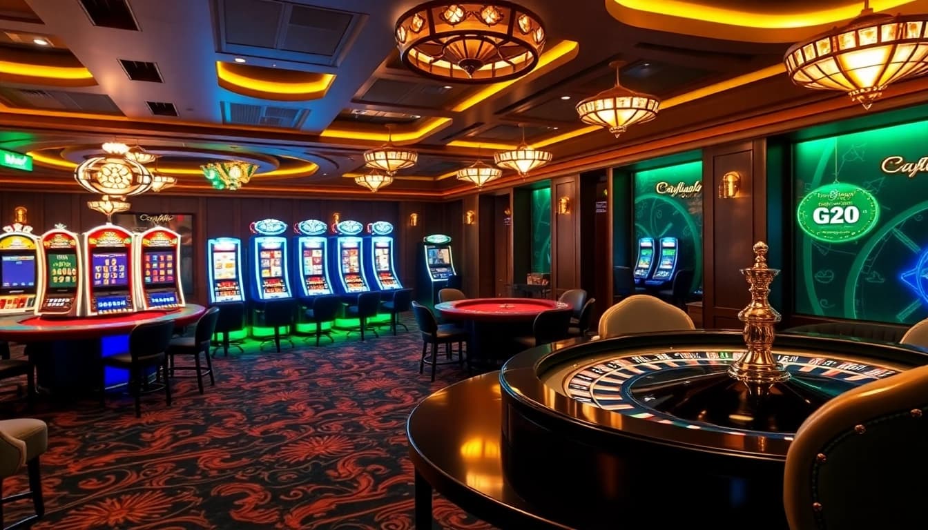 Experience the thrill of Trang chủ G28 with a vibrant casino scene featuring online gambling elements.