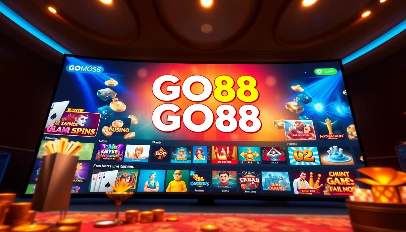 Exciting GO88 online gaming interface showcasing diverse games and user-friendly design.