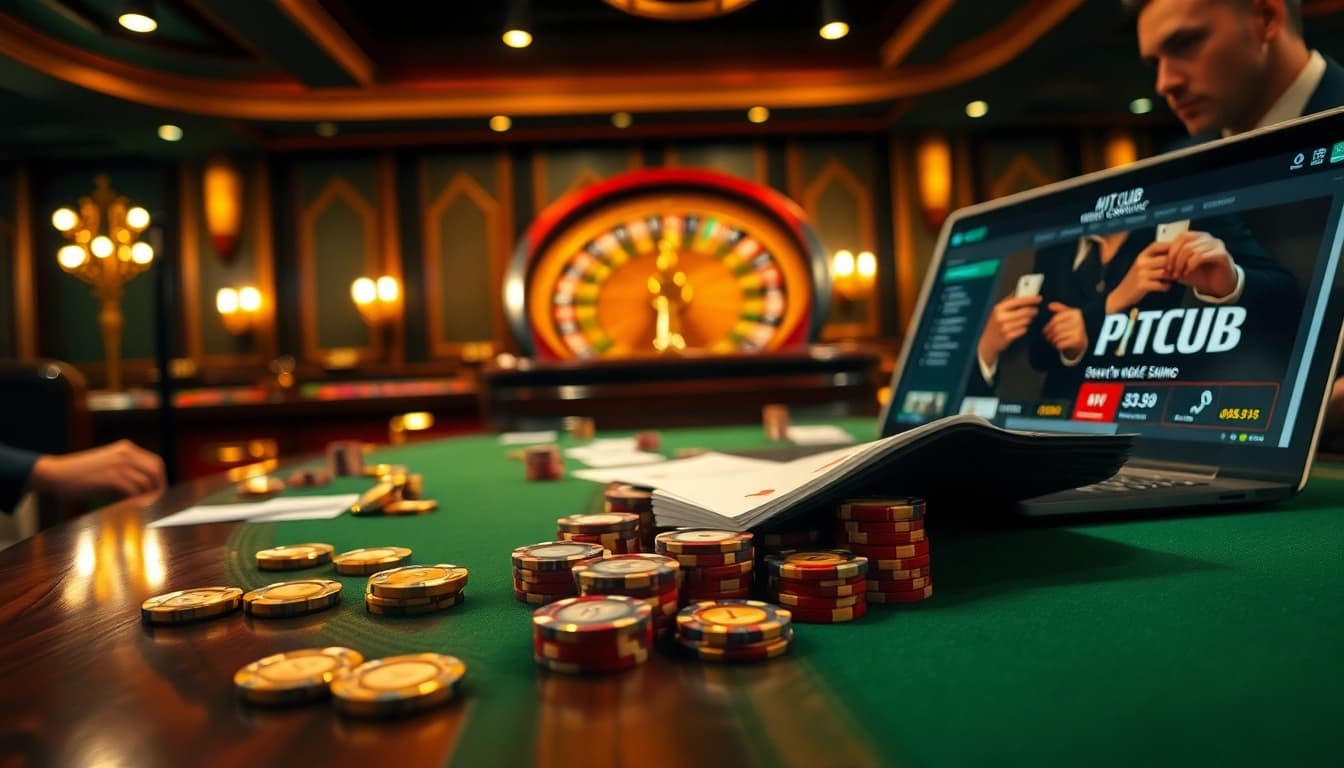 Hit club players engaging in high-stakes poker at an elegant casino table.