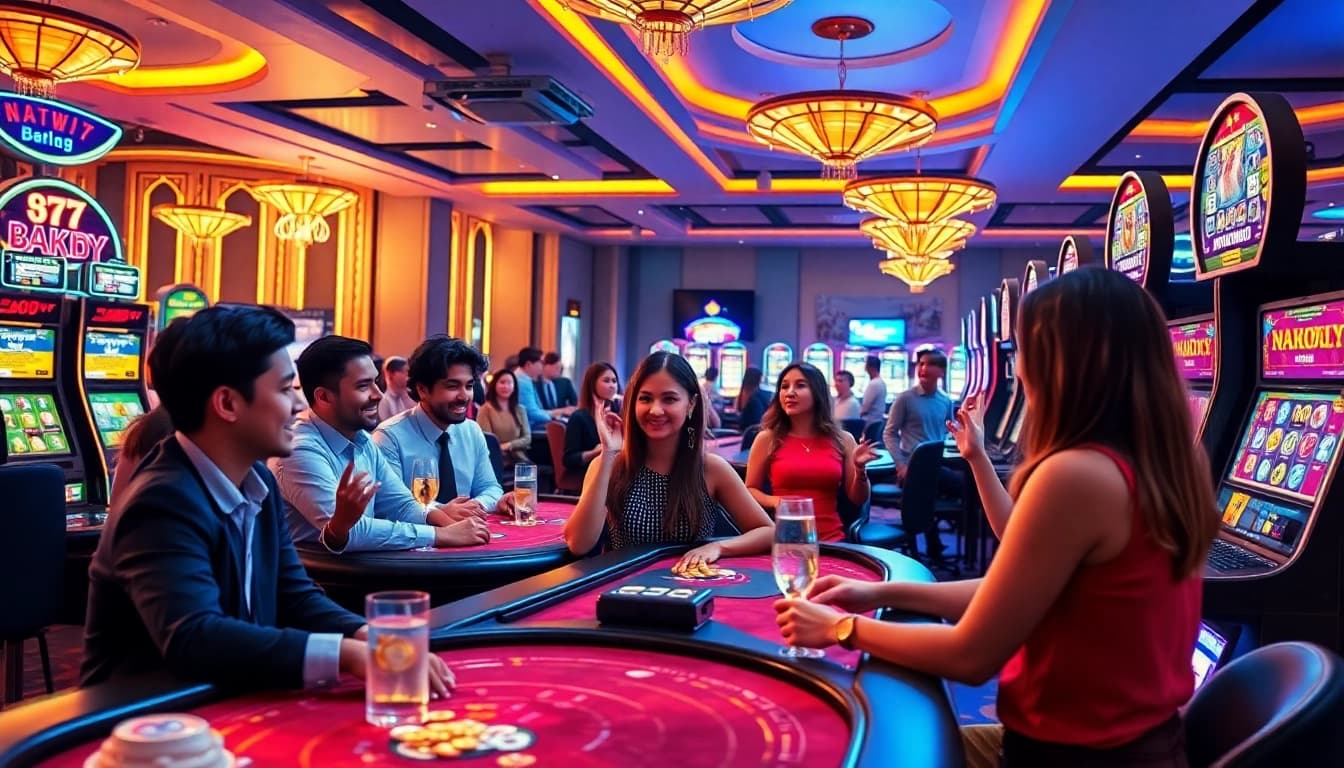Nhatvip Club players enjoying an exciting online gaming experience in a stylish virtual casino.