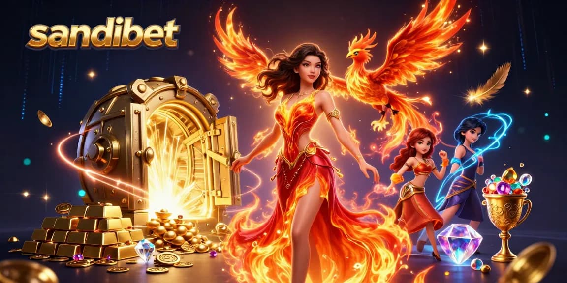 Rasakan permainan mendebarkan sandibet dengan wanita Asia yang menakjubkan, phoenix, dan harta karun kasino yang berkilauan.