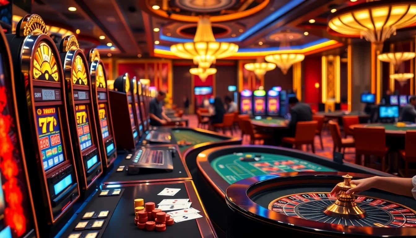 SODO casino scene with vibrant slot machines and strategic betting ambiance.
