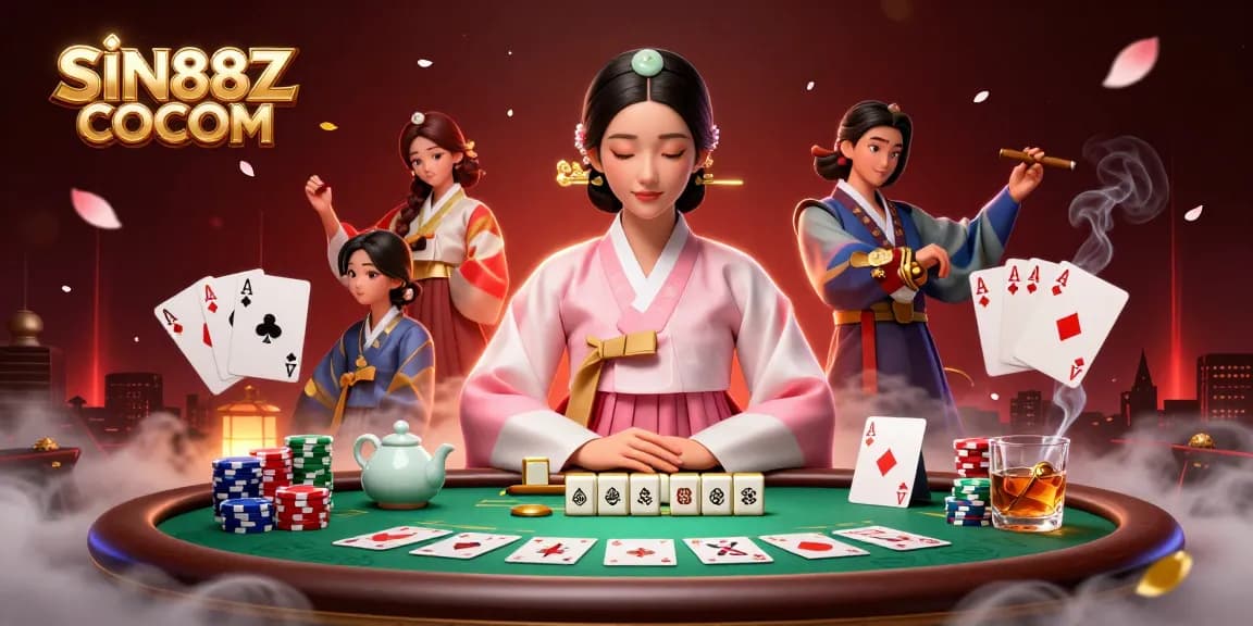 Experience thrilling gameplay in SIN88Z COCOM with an elegant dealer at a vibrant poker table.
