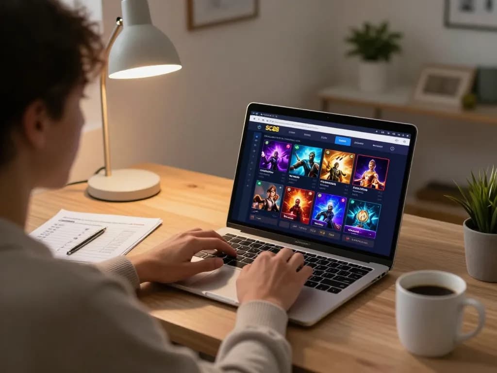 Engaging gameplay on SC88 platform in a cozy home office setting.