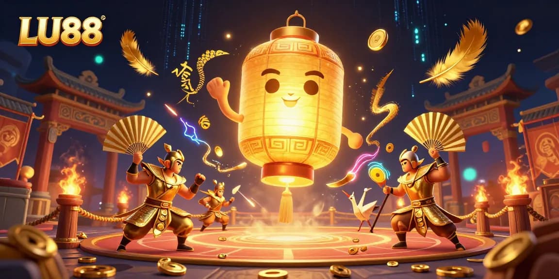 Experience thrilling gaming at LU88 with golden lantern spirit and dynamic gambling symbols.