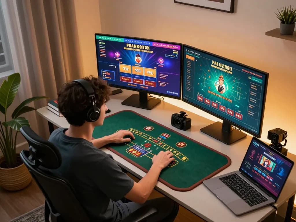 Engage in online gambling with taixiusunwin.art while enjoying a stylish gaming workspace