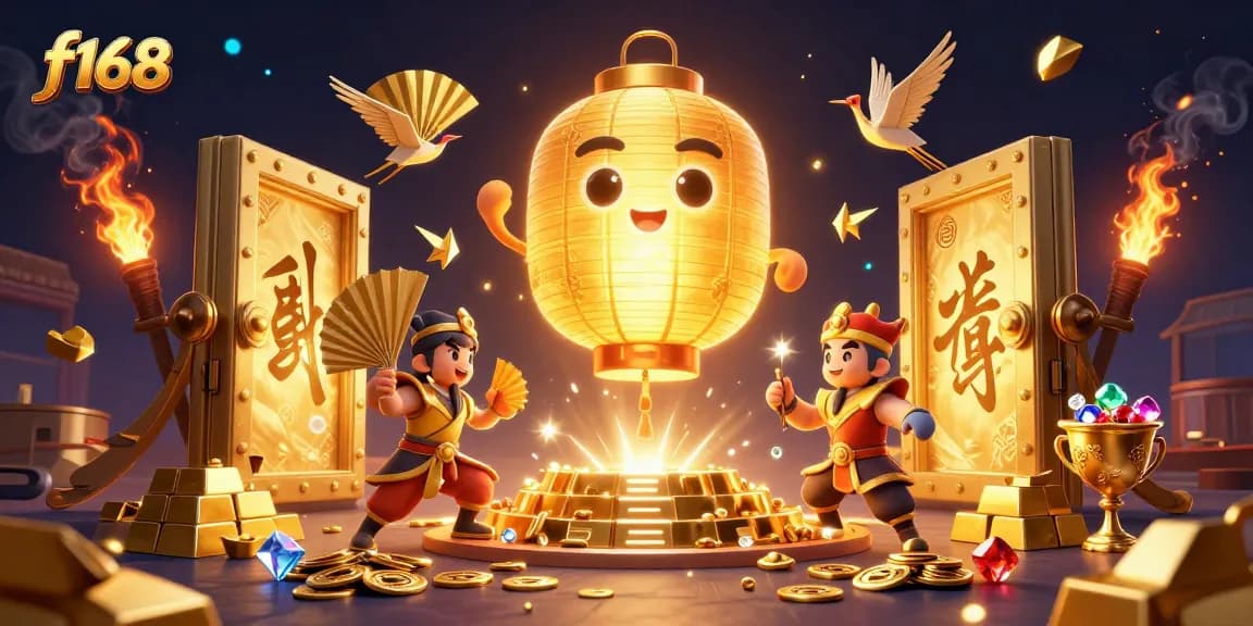 Experience f168 gaming excitement with a golden lantern spirit lighting up the casino!