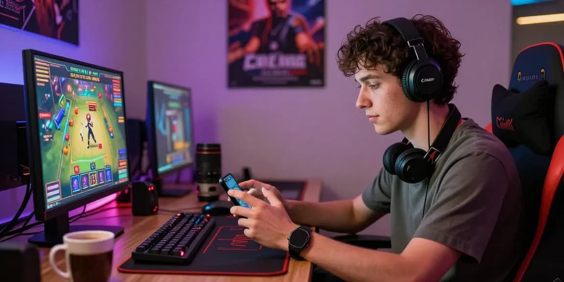 Zowin ios player engaged in online game in cozy setup