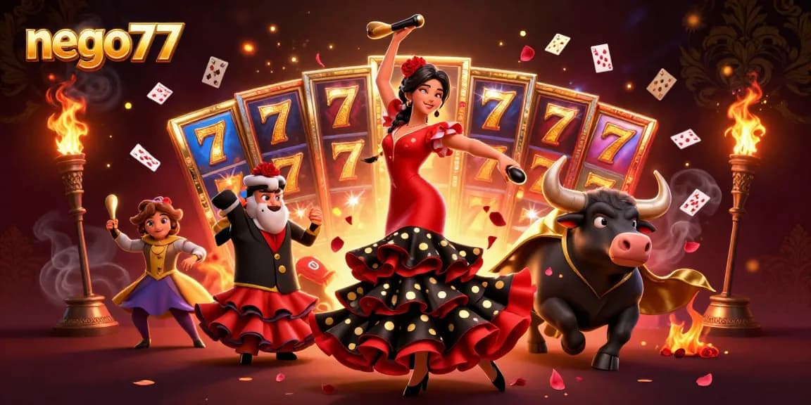 Spin the reels for a winning chance with nego77, in a vibrant casino atmosphere.