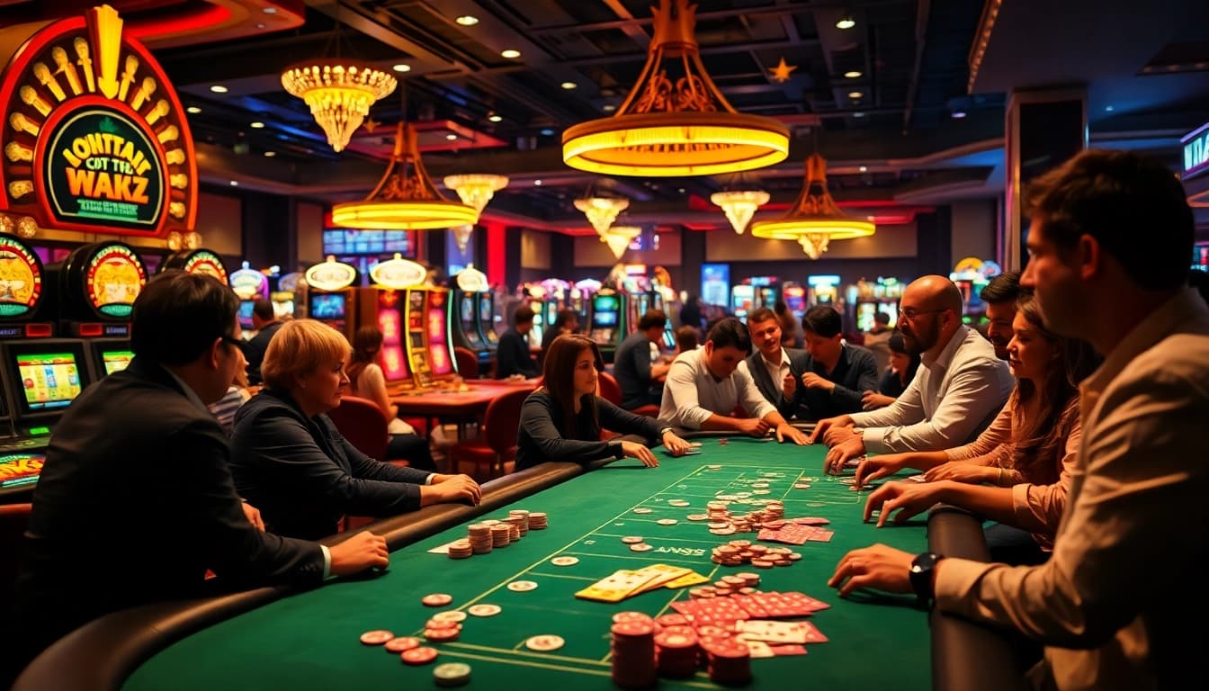 Experience the thrill of y3娱乐 with vibrant casino games and players in an exciting atmosphere.