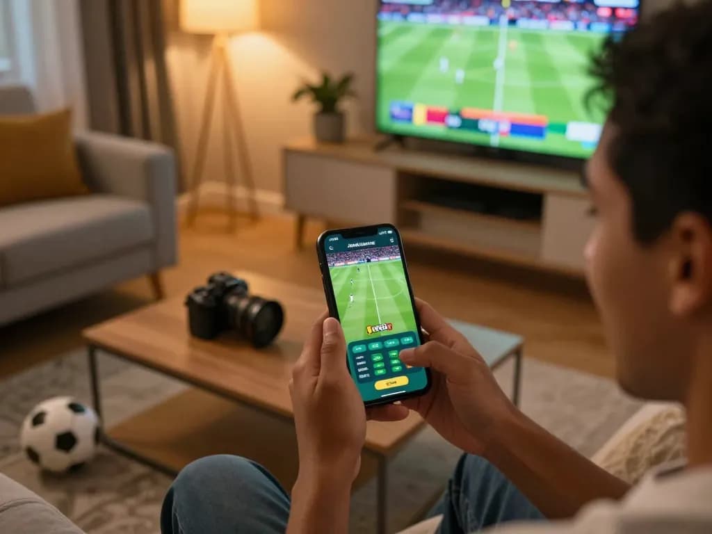 Person placing bets using the Jeetbuzz App during an exciting sports match