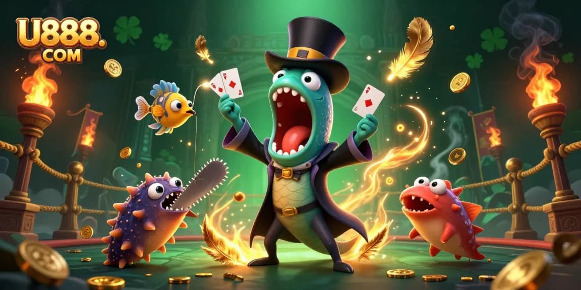 Experience thrilling card tricks at U888. COM with vibrant marine characters in a magical underwater casino.