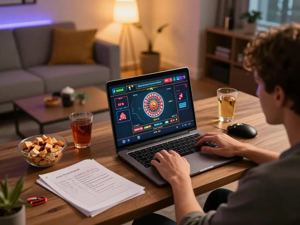 Engaging with live dealer games on lc88 com in a cozy home setup.