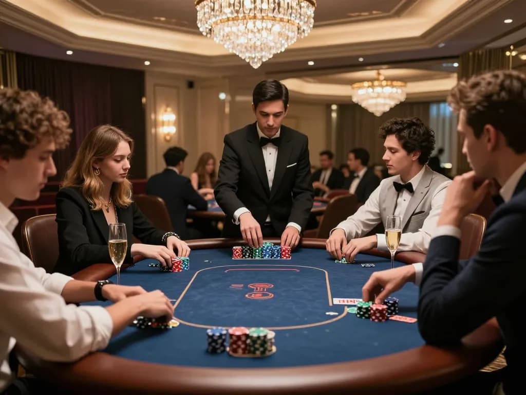 Experience high-stakes poker at a VIP table with clients enjoying kathleenmartincoaching strategies for successful gambling.