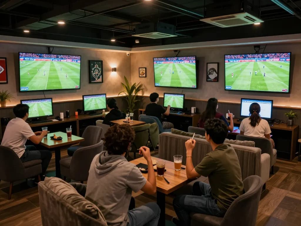 Xoilac users cheering during a live football match, enjoying seamless streaming and social interaction.