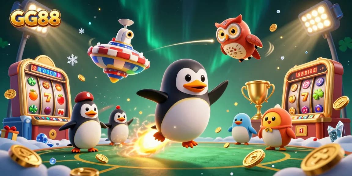Join the action at GG88 as the golden penguin navigates the dynamic world of online slots!