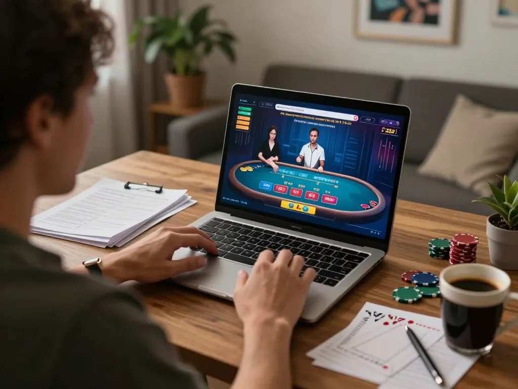 Player strategizing at the xocdiaclub live dealer blackjack at home