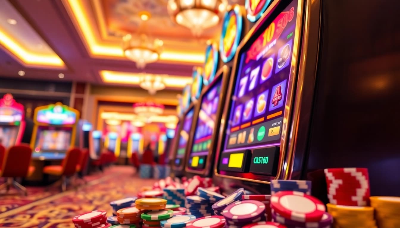 Menangkan permainan dengan xgslot88 di mesin slot kasino berwarna-warni dan berkilau.
