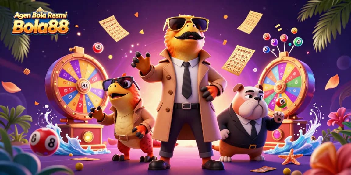 Agen Bola Resmi Bola88 entertains gamers with captivating lottery balls and bouncers in dynamic casino art