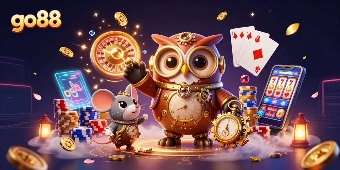 Engage with go88's immersive gaming adventure featuring steampunk and futuristic casino elements.