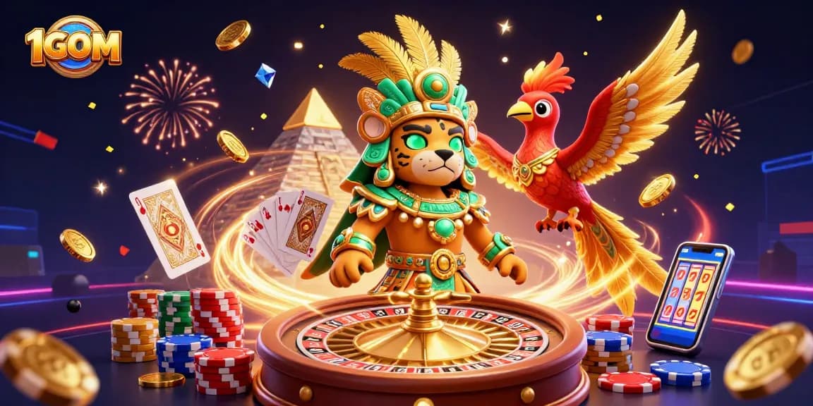 Experience high-stakes gambling action with 1GOM as the Mayan jaguar priest navigates riches.