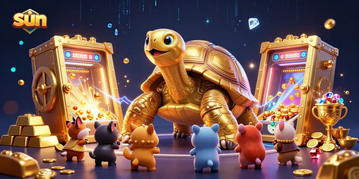 Discover sun-inspired casino excitement with a colossal tortoise pinball and treasure!
