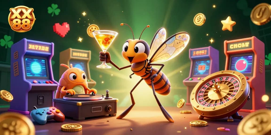 Engage in winning strategies at XX 88 with vibrant 3D casino illustration showcasing immersive gaming elements.