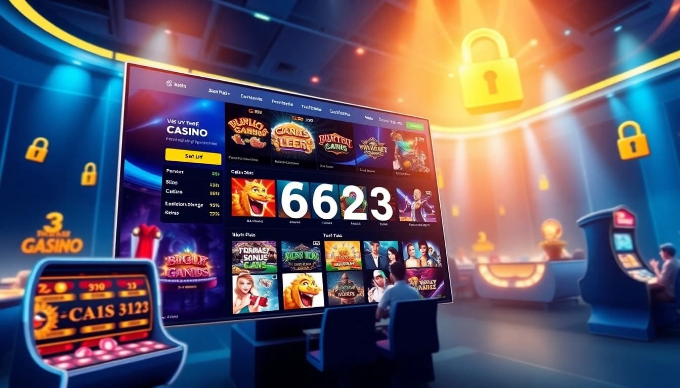 Engaging online gaming interface of 6623, featuring casino games and sports betting.