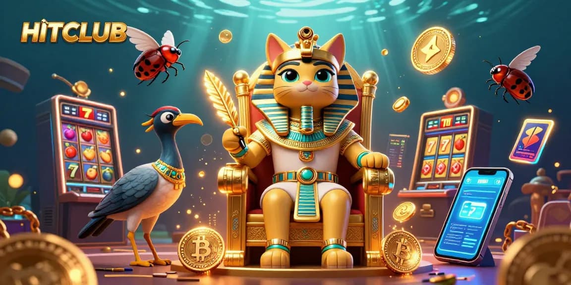 Experience thrilling wins with HITCLUB's vibrant casino scene featuring engaging slot machines and festive atmosphere.