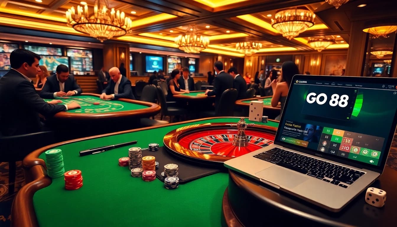 Experience the excitement at GO88 with vibrant casino tables and thrilling gameplay.