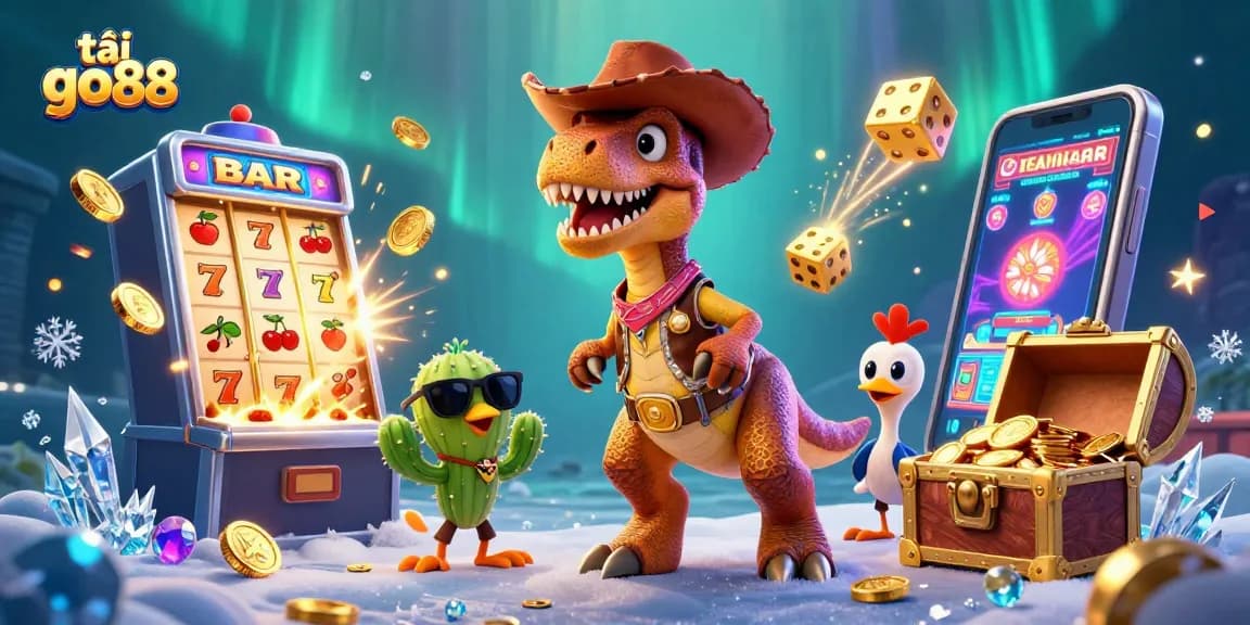 Win big with tải go88: vibrant 3D illustration of casino-themed adventure