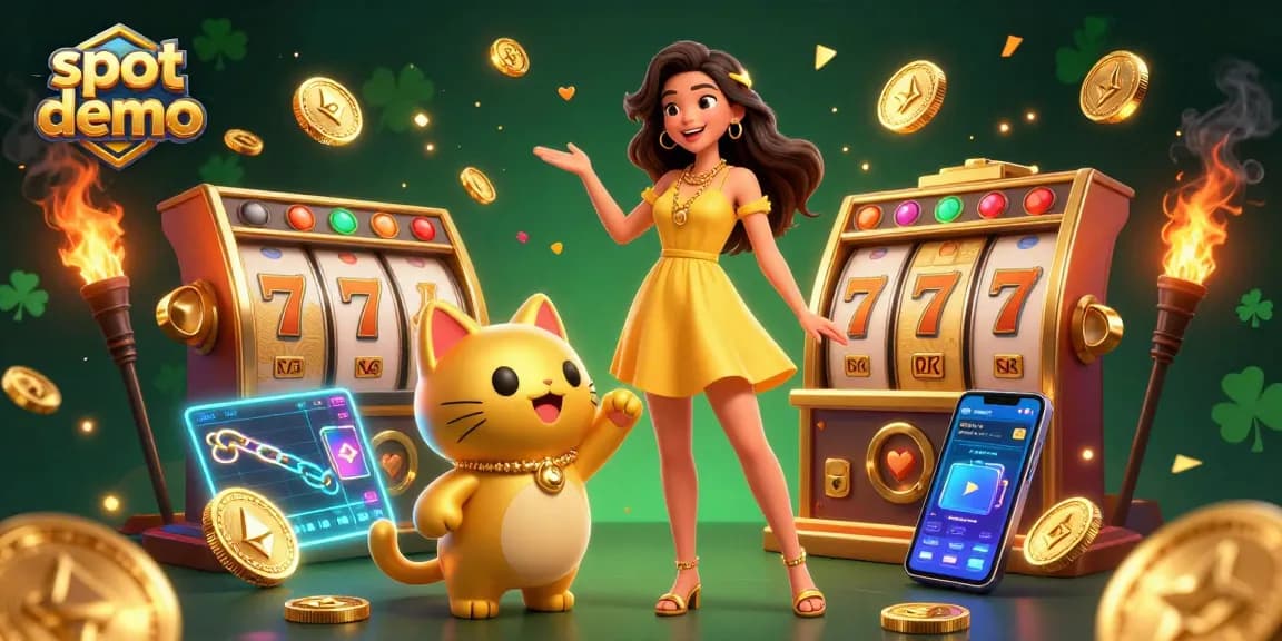 Experience exciting slot demo games with vibrant characters and crypto elements.