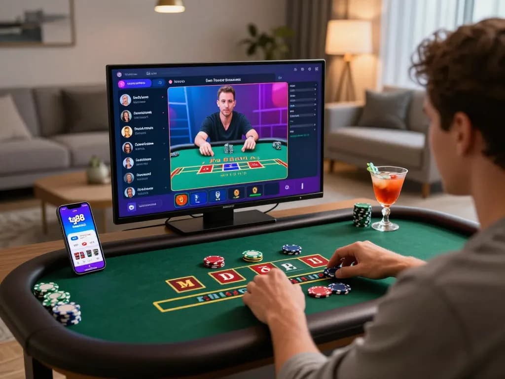 Experience thrilling gaming moments at tg88 while enjoying a lively home casino setup
