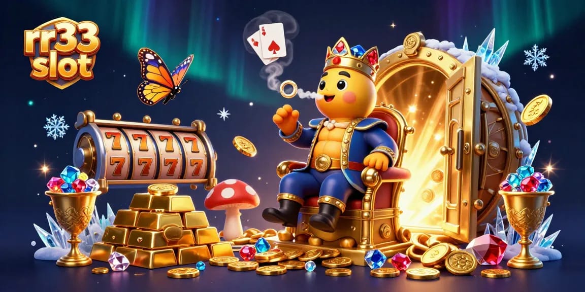 Engage with rr33 slot in an exciting casino world featuring colorful characters and slot elements.