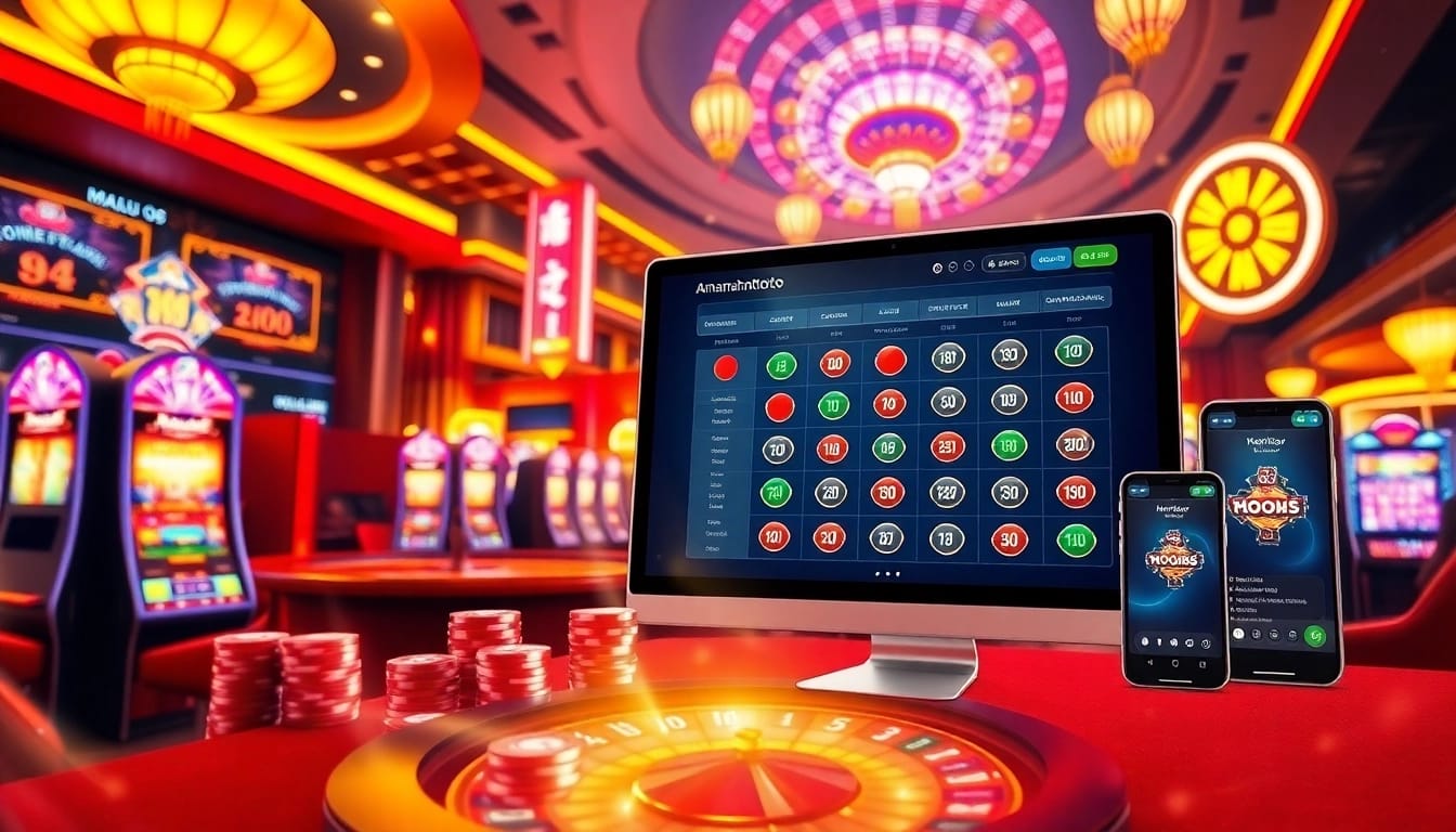 Amanahtoto online gambling platform showcasing vibrant lottery tickets and gaming elements