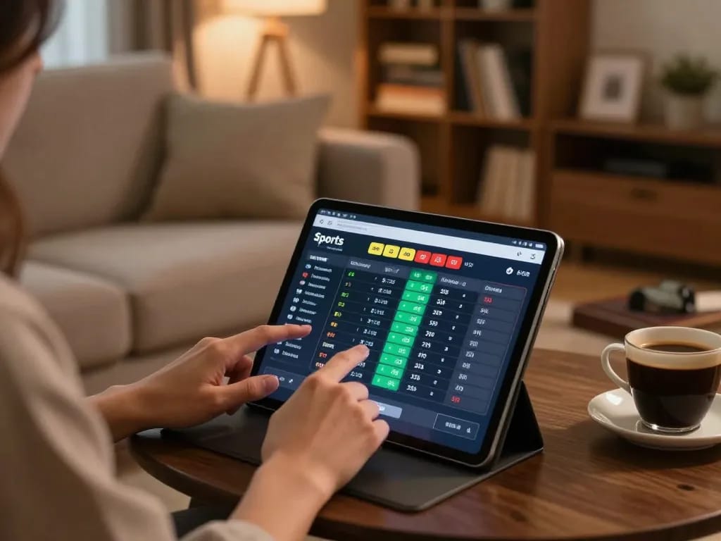 Engaging in online sports betting on ta88 platform with dynamic odds displayed.