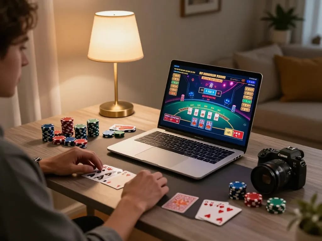 Engaging in live dealer blackjack on man88a's online casino platform with vibrant gameplay.