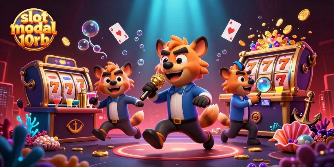 Experience thrilling gameplay with slot modal 10rb in a vibrant casino environment filled with fun characters.