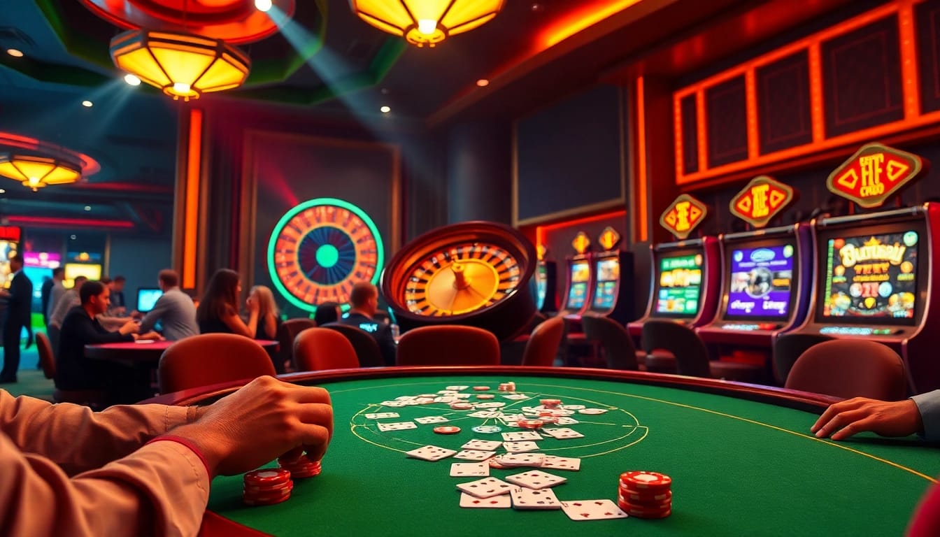 Experience the thrill of rikbet at an exciting casino filled with poker, roulette, and vibrant lights.